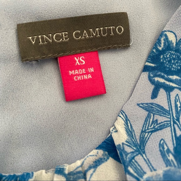 Vince Camuto Blue Floral Chiffon Sleeveless Blouse XS - Picture 10 of 12
